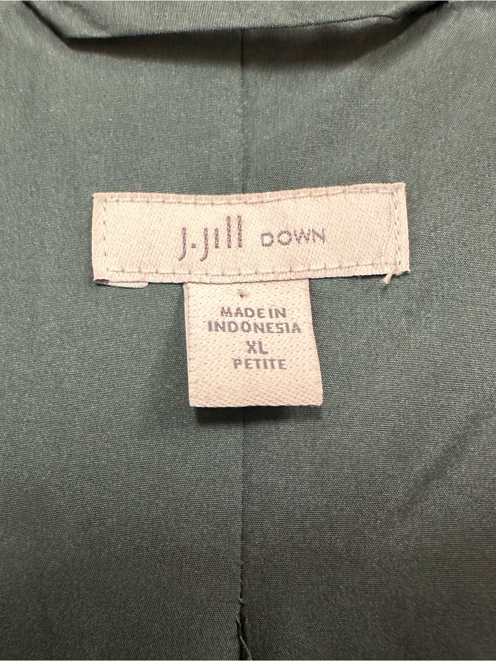 J. Jill down filled Women's Dark Green Puffer Vest - Picture 5 of 6